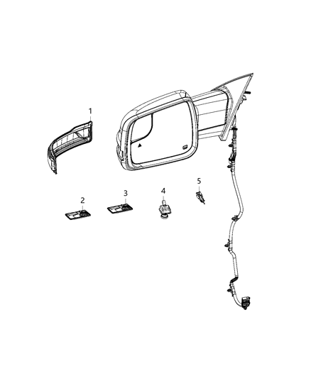 2021 Ram 1500 Lamps, Side Camera & Side Mirror Diagram