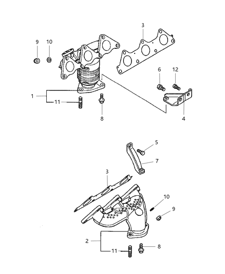 1997 Chrysler Sebring Manifolds - Intake & Exhaust Diagram 3