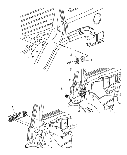 2007 Jeep Commander Door, Rear Lock & Controls Diagram