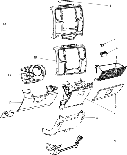 2018 Ram 3500 Instrument Panel Trim Diagram 1