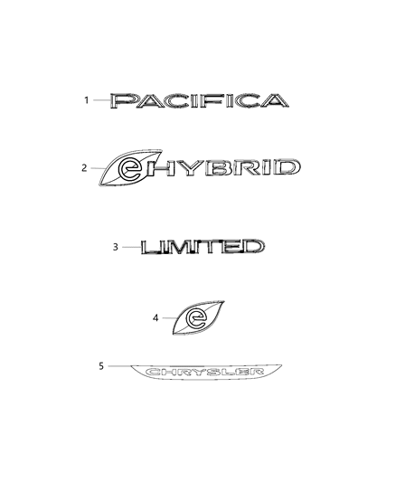 2017 Chrysler Pacifica Nameplates & Emblems Diagram