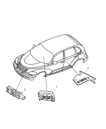 2005 Chrysler PT Cruiser Air Bag Control Module Diagram for 4896520AA