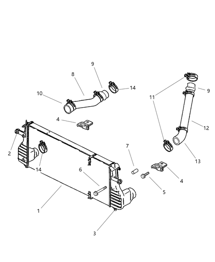 2002 Dodge Ram 2500 Quad & Club Cab Charge Air Cooler System Diagram