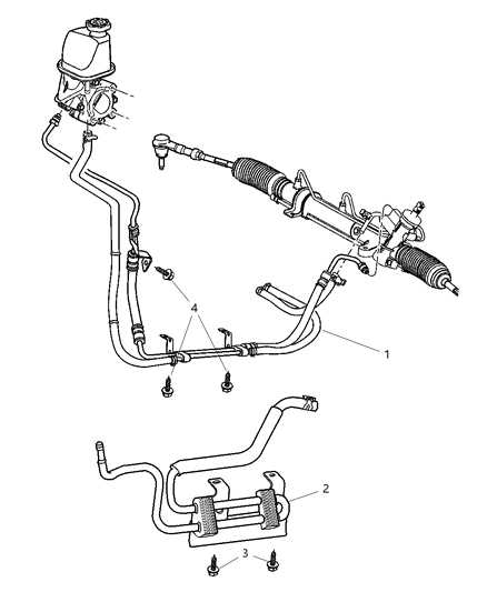 2003 Dodge Neon Line-Power Steering Pressure And Return Diagram for 5290977AE