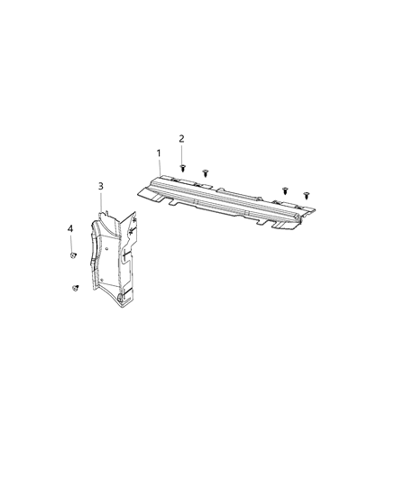 2019 Jeep Wrangler Radiator Seals, Shields Diagram