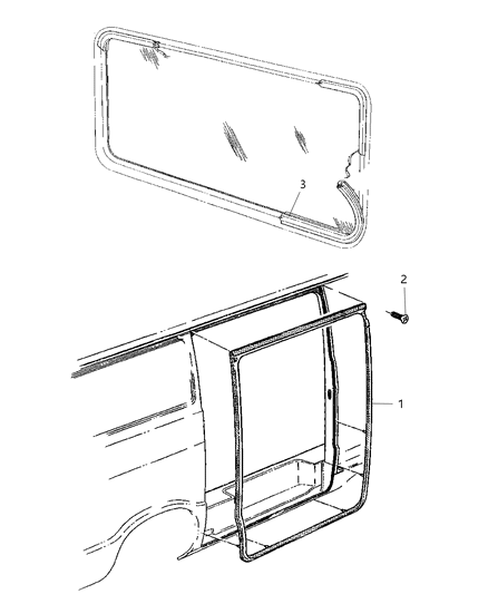 2000 Dodge Ram Wagon Door, Sliding Weatherstrips Diagram