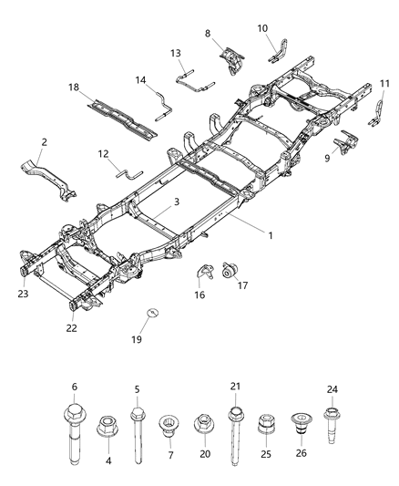 2018 Ram 1500 Frame-Chassis Diagram for 68268101AD