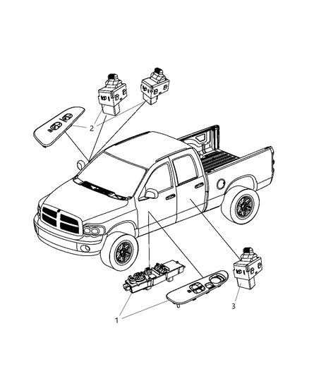 2011 Ram 5500 Switch-Window And Door Lock Diagram for 68021708AC