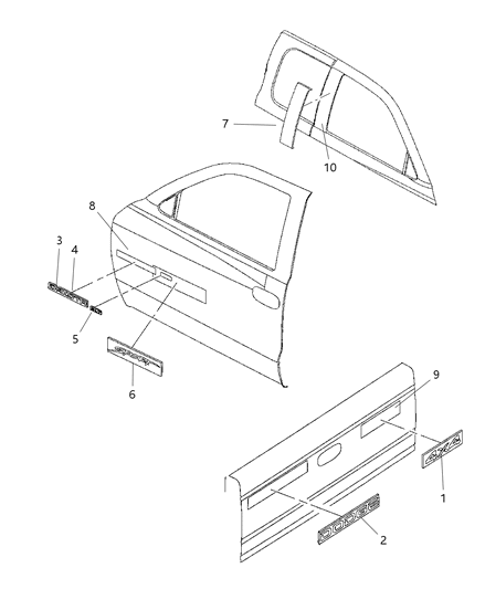 2000 Dodge Dakota Decal Diagram for 55076979AE