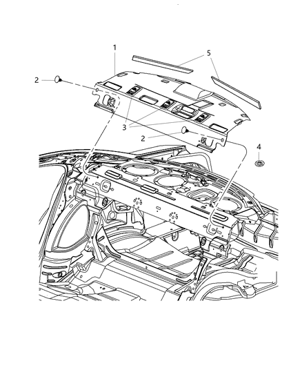 2015 Dodge Charger Rear Shelf Panel Diagram