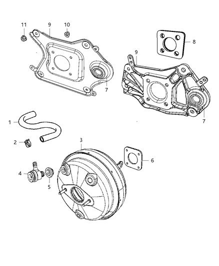 2012 Jeep Liberty Hose-Brake Booster Vacuum Diagram for 4581930AA