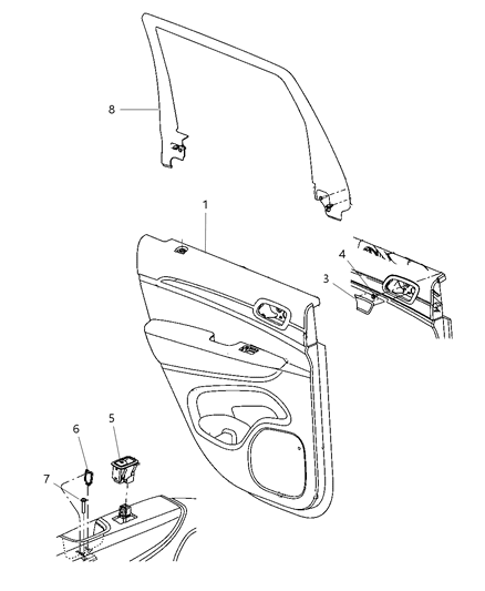 2011 Dodge Durango Rear Door Trim Panel Diagram