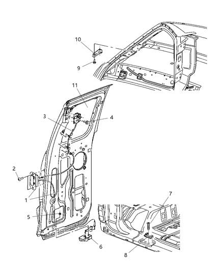 2005 Dodge Dakota Cargo Door Latch Diagram for 55359380AA