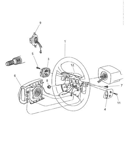 2000 Chrysler Sebring Wheel-Steering Diagram for RY55LAZAA