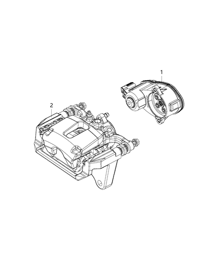 2019 Ram 1500 New Style Park Brake Assembly, Rear Disc Diagram