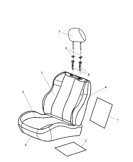 2001 Jeep Grand Cherokee Front Seat, Leather Diagram 2