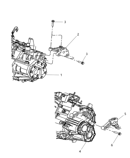 2007 Chrysler PT Cruiser Transaxle Mounting Bracket Diagram 1