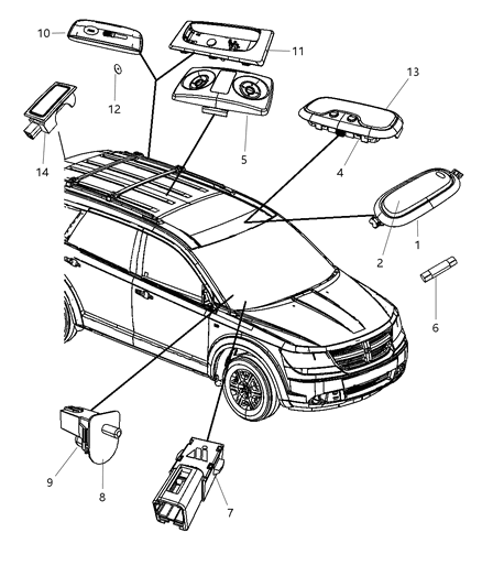 2009 Dodge Journey Lamp-Courtesy Diagram for 1MU00DW1AA