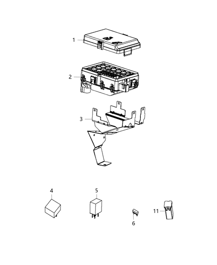 2016 Chrysler 300 Cover-Power Distribution Center Diagram for 68304212AA