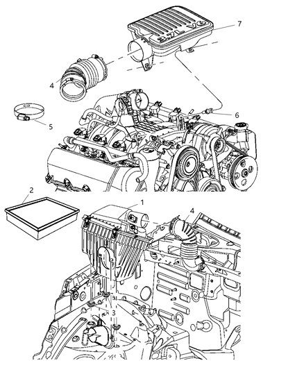 2008 Dodge Nitro Air Cleaner Diagram for 4880288AB