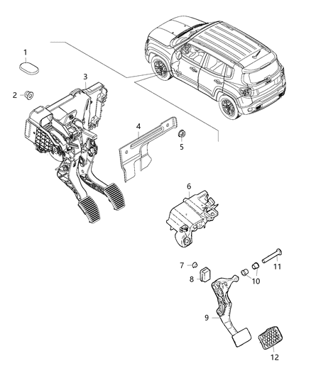 2015 Jeep Renegade Pedal, Brake Diagram