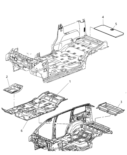 2008 Chrysler Aspen Carpet, Complete Diagram