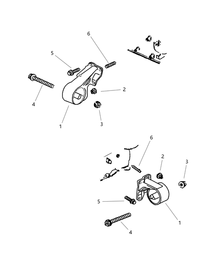 2002 Dodge Dakota Engine Mounting, Front Diagram 1