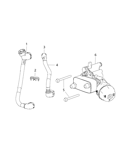 2019 Jeep Cherokee Engine Oil Filter & Housing , Adapter / Oil Cooler & Hoses / Tubes Diagram 2