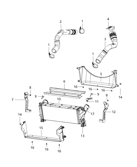 2017 Ram 3500 SHROUD-Charge Air Cooler Diagram for 52014745AB