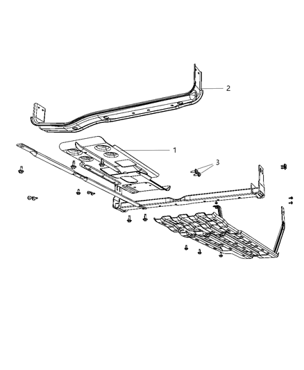 2010 Dodge Ram 3500 Underbody Plates & Shields Diagram