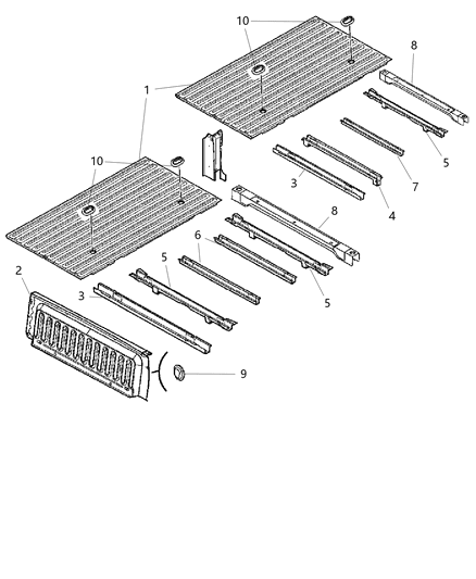2013 Ram 3500 Panel-Box Floor Diagram for 68141814AA