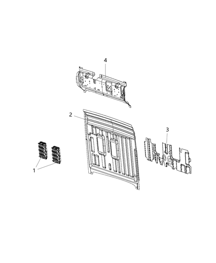 2021 Ram 1500 Panel-Front Box Diagram for 68352990AC