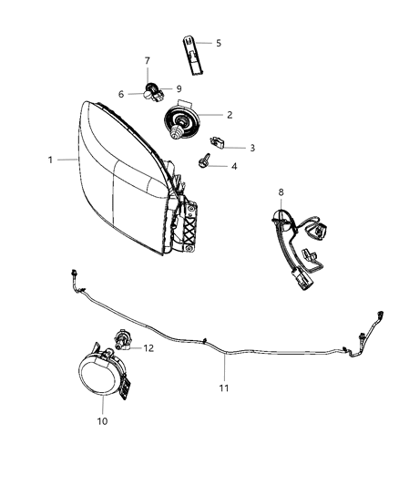 2012 Ram 2500 Lamps, Front Diagram