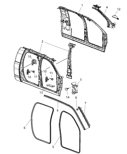 2007 Dodge Ram 2500 Aperture Panel Bodyside Diagram 3