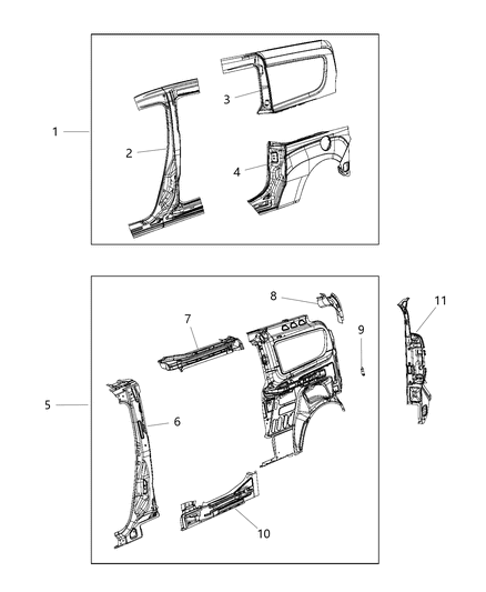 2019 Ram ProMaster City Panel-Quarter Lower Diagram for 68267189AA