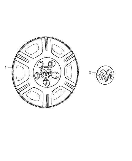 2011 Dodge Journey Wheel Covers & Center Caps Diagram