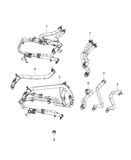 2016 Dodge Journey Clamp-Heater Hose Diagram for 68090680AA