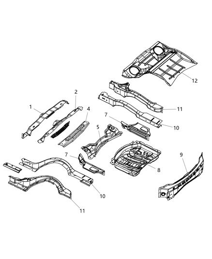 2012 Chrysler 300 Floor Pan Rear Diagram