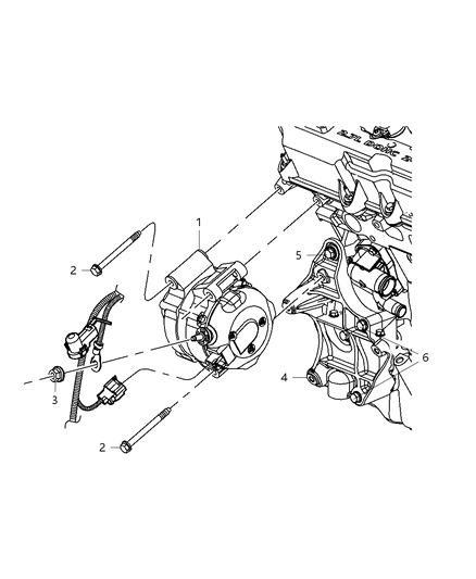 2009 Dodge Journey Generator/Alternator & Related Parts Diagram 1