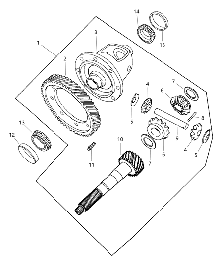 1997 Chrysler Sebring Differential & Gears Diagram 1