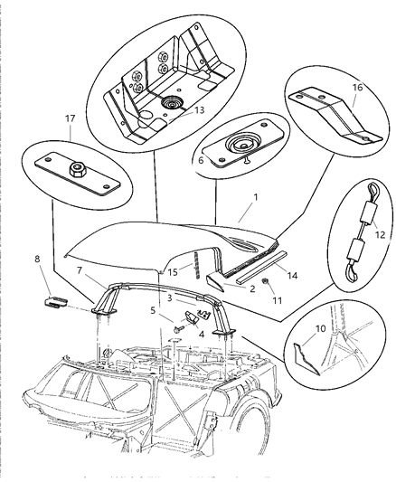 1998 Dodge Viper Roof Panel Diagram