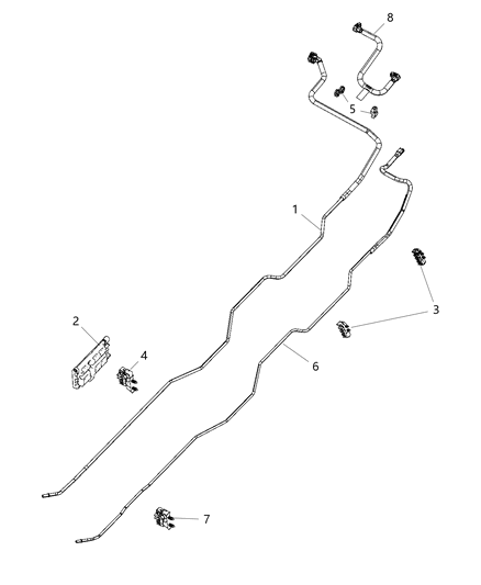 2019 Ram 2500 Fuel Lines/Tubes, Rear Diagram 2