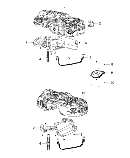 2021 Jeep Cherokee Fuel Tank And Related Parts Diagram