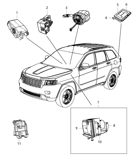 2014 Jeep Grand Cherokee Steering Column Module Diagram for 1NJ75DX9AB