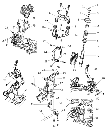 2004 Chrysler Sebring Front Steering Knuckle Diagram for 4782903AA