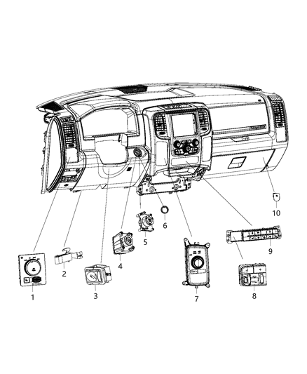SWITCH-INSTRUMENT PANEL Diagram for 68226204AB