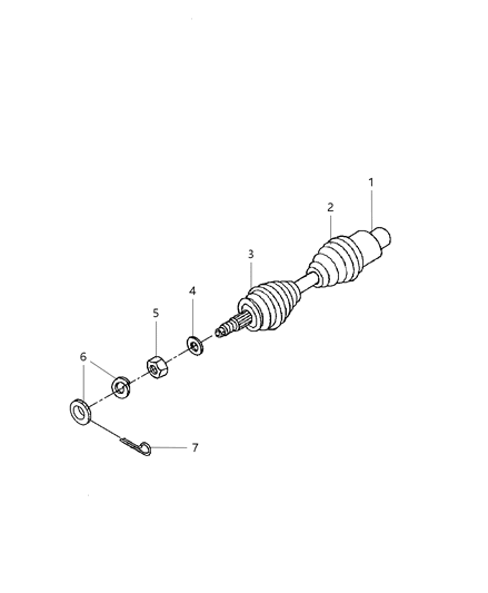 2002 Dodge Dakota Shaft - Front Drive Diagram