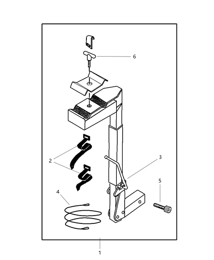 2001 Chrysler Sebring Sedan & Convertible Bike Carrier - Hitch Mount Diagram
