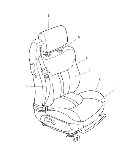 2003 Chrysler Sebring Seat Back-Front Diagram for YL111L5AA