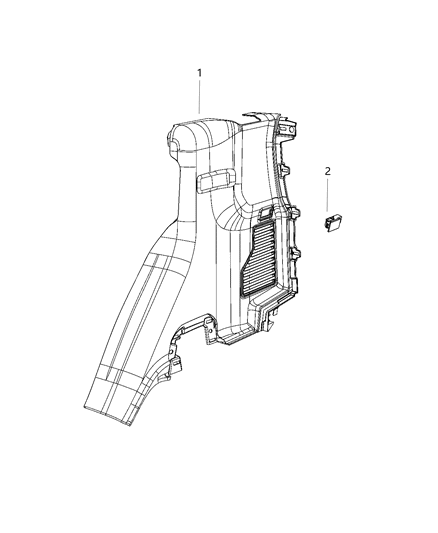 2020 Jeep Gladiator Rear Door Trim Diagram for 6LJ57TX7AC